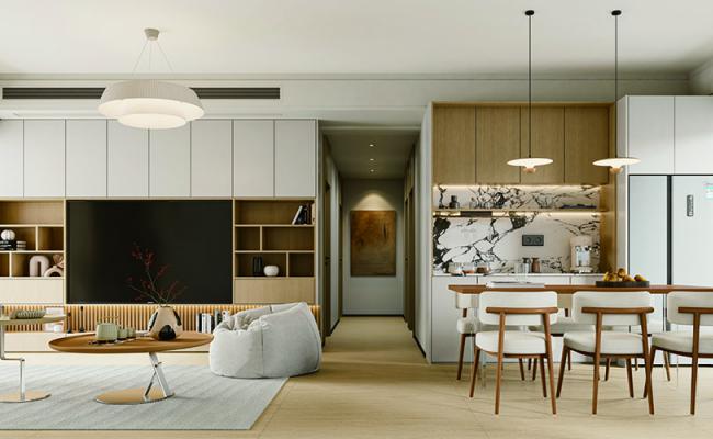 住在现代原木风的家里